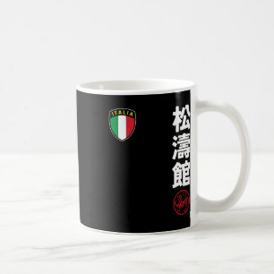 Taza De Café Equipo Karate Shotokan Bandera italiana Kanji Mar 
