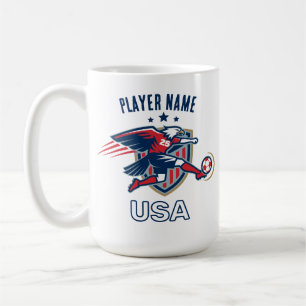 Taza De Café Equipo Nacional Águila de Fútbol de EE. UU. Acción