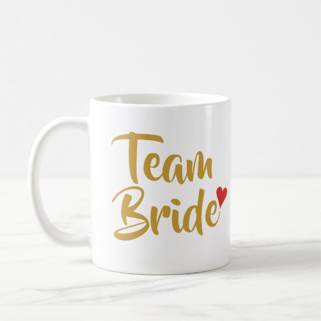 Taza De Café Equipo Novia Corazón Rojo (Izquierda)