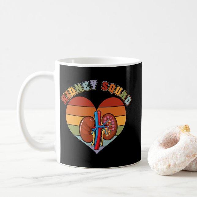 Taza De Café Equipo Retro de Escuadrón de Riñones Nefrología En (Con donut)