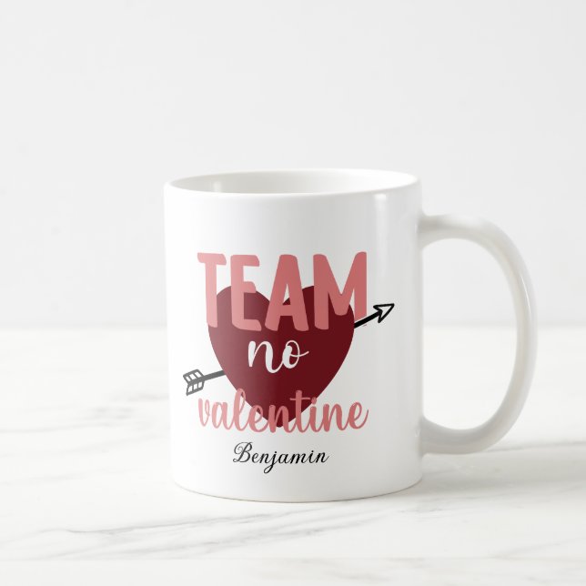 Taza De Café Equipo sin San Valentín anti Día de San Valentín (Derecha)