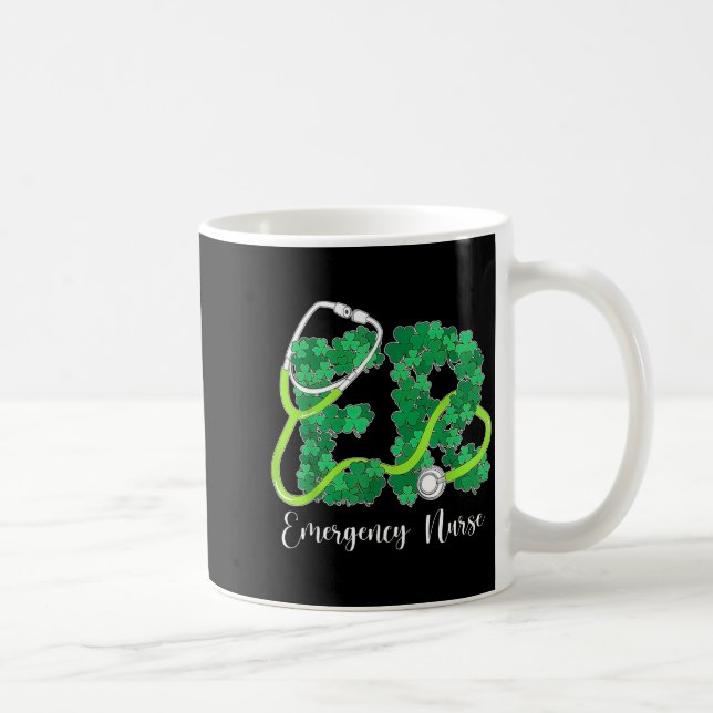 Taza De Café Er Emergency Nurse Stethoscope St. Patrick's Day S (Derecha)