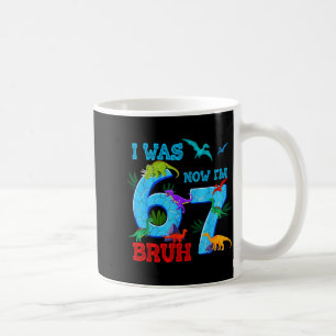 Taza De Café Era 6 7 67 cumpleaños dinosaurio t-rex 7 cumpleaño