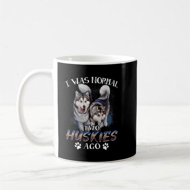 Taza De Café Era Normal 2 Huskies Siberianos Ago - Increíble (Izquierda)