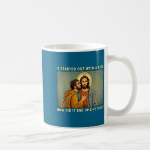 Taza De Café Era solo un beso jesus &amp; judas meme divertido