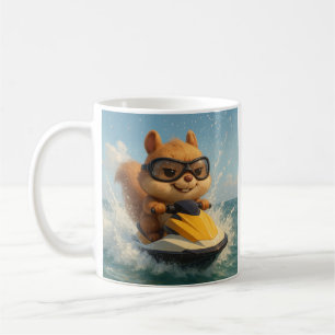 Taza De Café Erdnuss auf Jet-Ski. Lustiger Sommer.