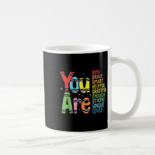 Taza De Café Eres Amable Inteligente Valiente Motivacional De V