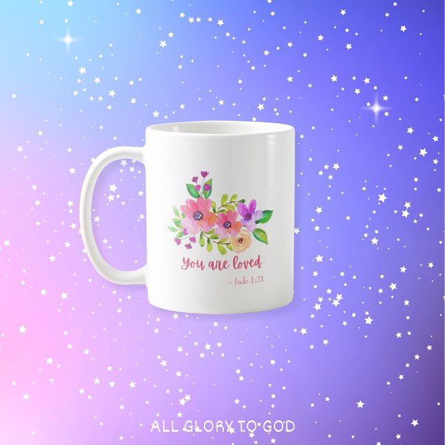 Taza De Café Eres Cristiano Amante Moderno Jude 1:21 Floral (Subido por el creador)