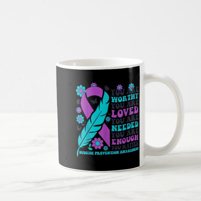 Taza De Café Eres Digno Amado Necesitado Suficiente Prevención  (Derecha)