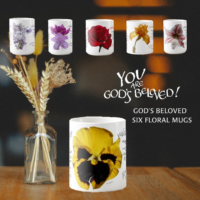 TAZA DE CAFÉ ERES EL AMADO BARRO DE PETUNIA AMARILLO AMARILLO D (Subido por el creador)