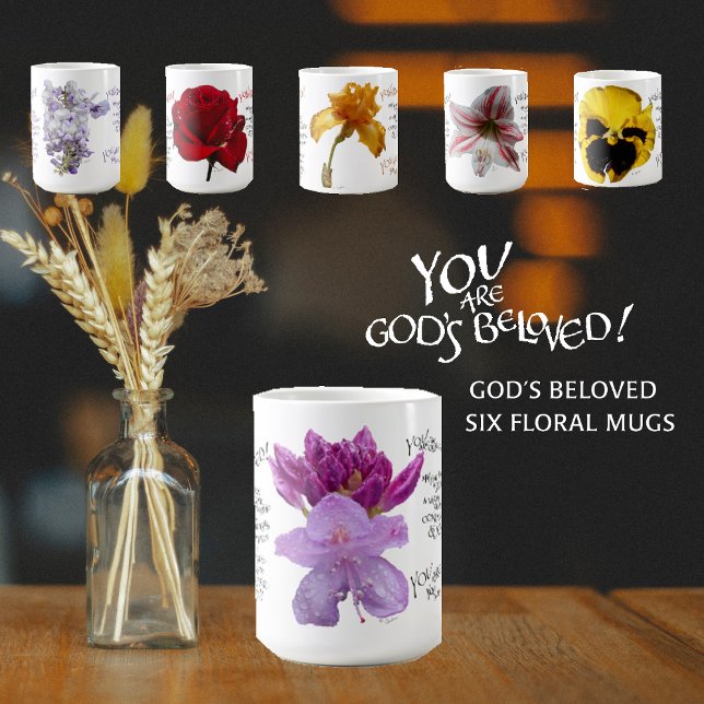 TAZA DE CAFÉ ERES EL BELOVADO RHODODENDRON PURPLE AMADO (Subido por el creador)