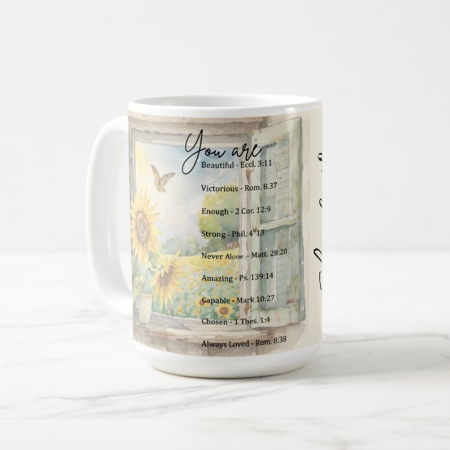 Taza De Café Eres: Hermosa, las escrituras personalizadas (Anverso izquierdo)