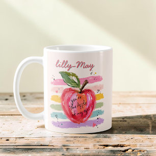 Taza De Café Eres la Manzana de Mi Ojo Acuarela Manzana Roja