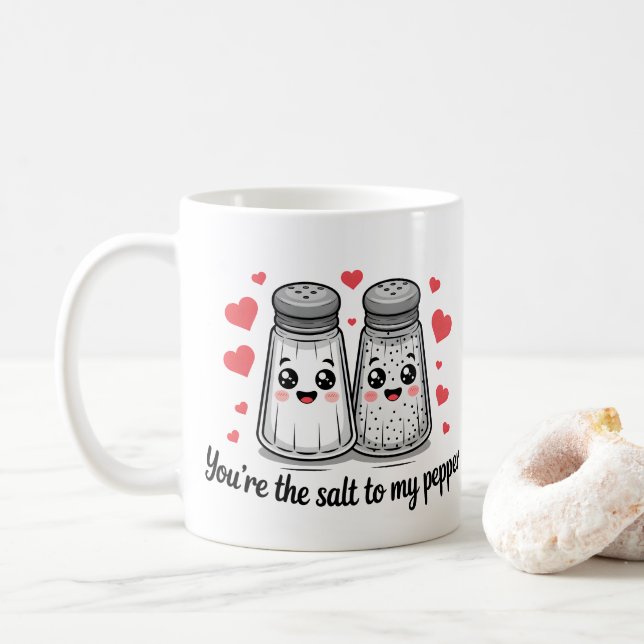 Taza De Café Eres la Sal para mi pimienta (Con donut)