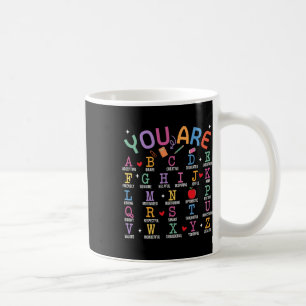 Taza De Café Eres Letras Alfabeto Aprende Abcs Inspiración Te