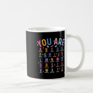 Taza De Café Eres Letras Alfabeto Aprende Abcs Inspiración Te