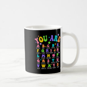 Taza De Café Eres Letras Alfabeto Aprende Abcs Inspiración Te