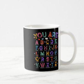 Taza De Café Eres Letras Alfabeto Aprende Abcs Niño Niña Lectur