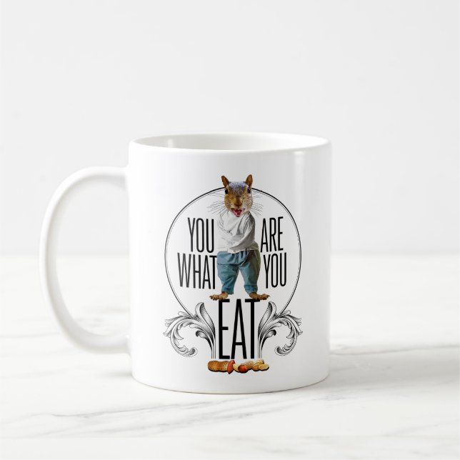 Taza De Café Eres Lo Que Comes - Graciosas Nueces De Ardilla (Izquierda)