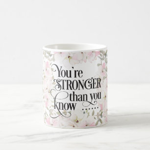 Taza De Café "Eres más fuerte entonces... Cristiano/Biblia flo