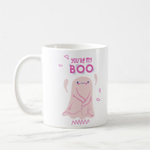 Taza De Café Eres mi boo lindo fantasma rosado Halloween