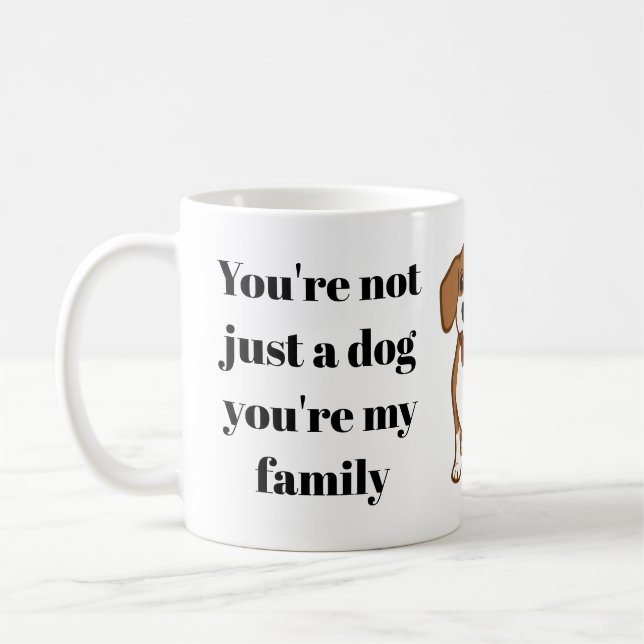 Taza De Café Eres mi familia - Perro amante Mug - amante de los (Izquierda)