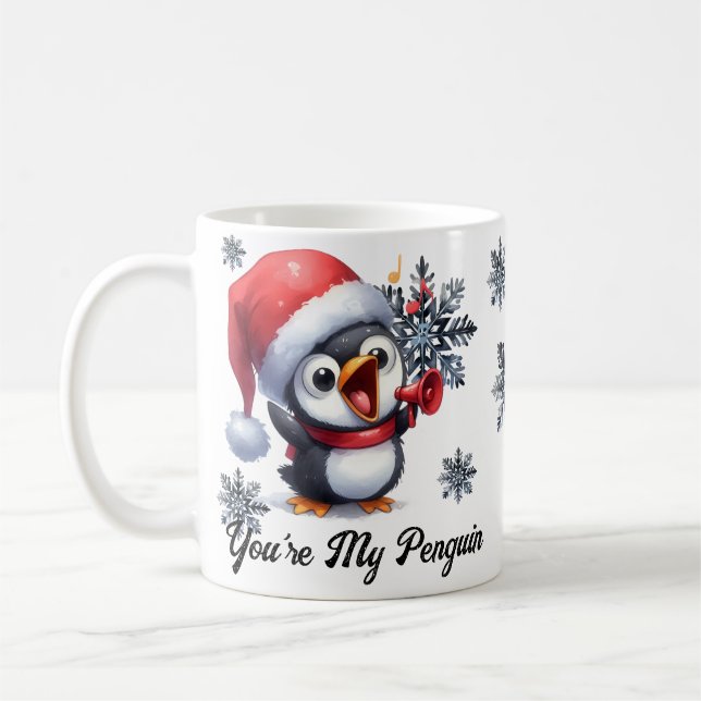 Taza De Café Eres mi panza de Navidades pingüinos (Izquierda)