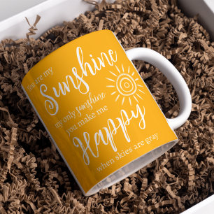 Taza De Café Eres mi sol me hace feliz Naranja con el sol