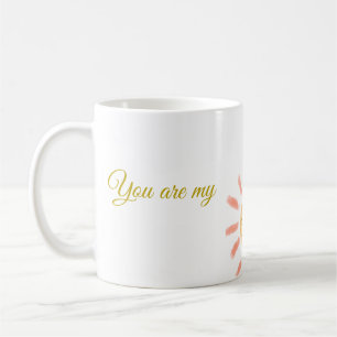 Taza De Café eres mi sol naranjas amarillos rayos solares añadi