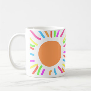 Taza De Café eres mi sol naranjas amarillos rayos solares añadi
