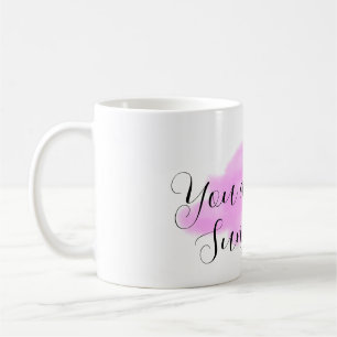 Taza De Café eres mi sol resplandor rosa púrpura nubes