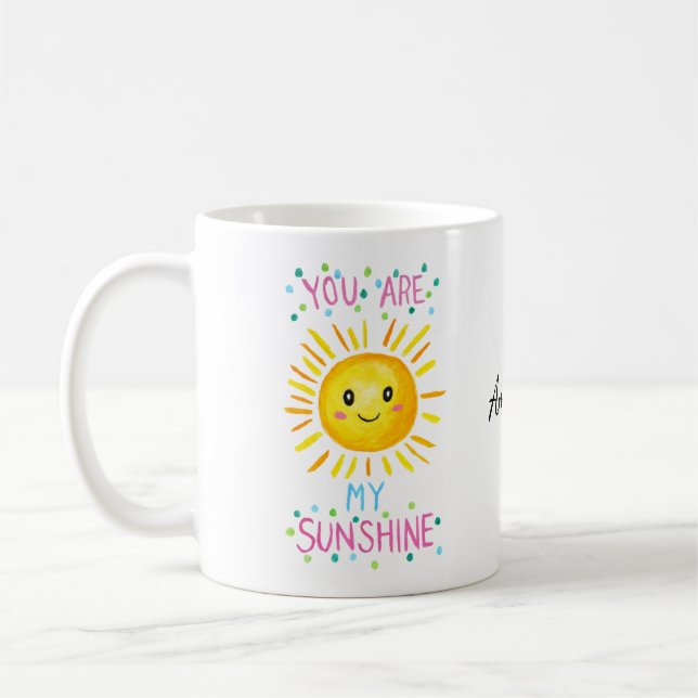 Taza De Café Eres mi sunshine Custom Name Querido Gift (Izquierda)