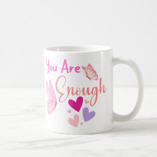 Taza De Café eres suficiente, mariposa rosada, mejores amigos