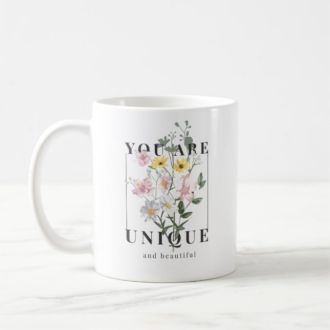 Taza De Café Eres un eslogan floral único (Izquierda)