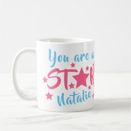 Taza De Café Eres un nombre personalizado de Star Pink Stars