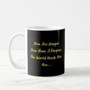 Taza De Café Eres único - El mundo te necesita - amarillo/negro
