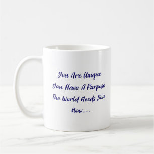 Taza De Café Eres Único - El Mundo Te Necesita - Azul