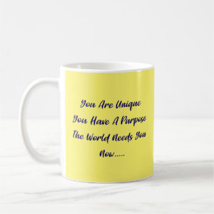 Taza De Café Eres Único - El Mundo Te Necesita Azul/Amarillo