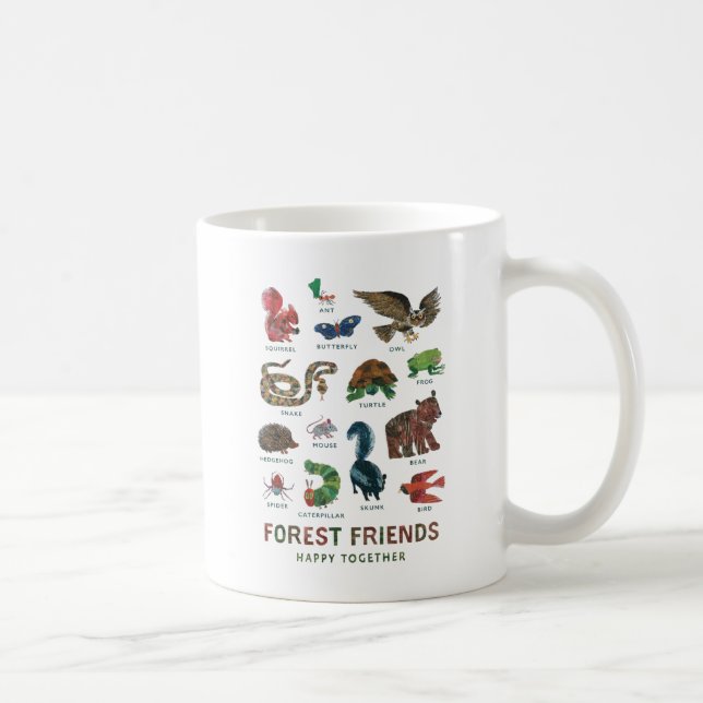 Taza De Café Eric Carle | Amigos de los bosques felices juntos (Derecha)