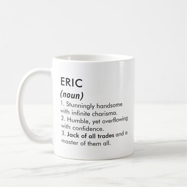 Taza De Café Eric name, Editable name, Custom name (Izquierda)