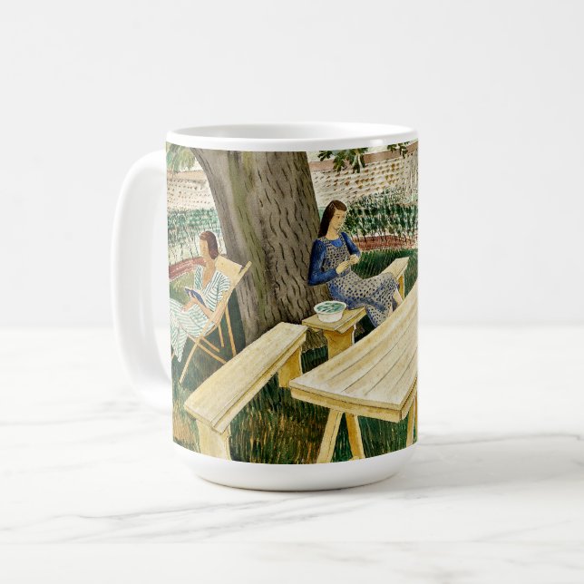 Taza De Café Eric Ravilious - Dos mujeres en un jardín, (Anverso izquierdo)