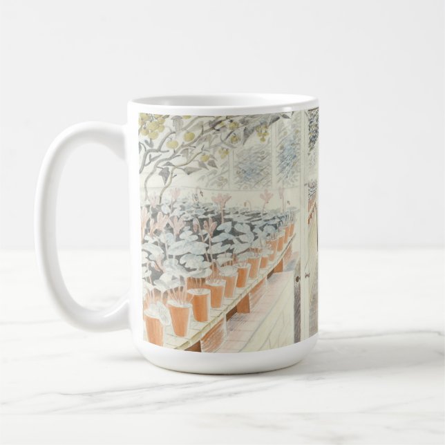 Taza De Café Eric Ravilious Greenhouse Cyclamen Y Tomates (Izquierda)