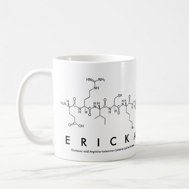 Taza De Café Ericka peptide nombre mug (Izquierda)
