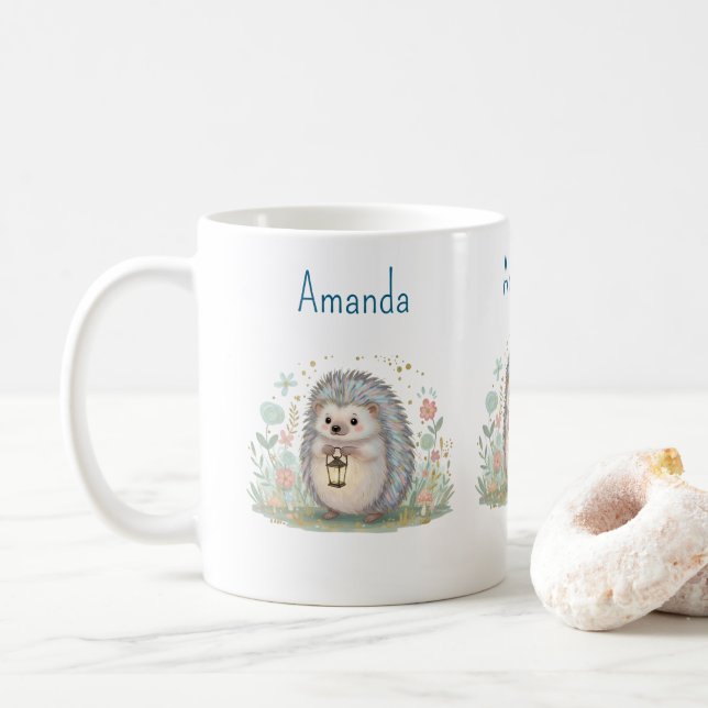 Taza De Café Erizo Adorable con Linterna (Con donut)
