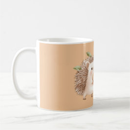 Taza De Café Erizo de melocotón hojas verdes sueños