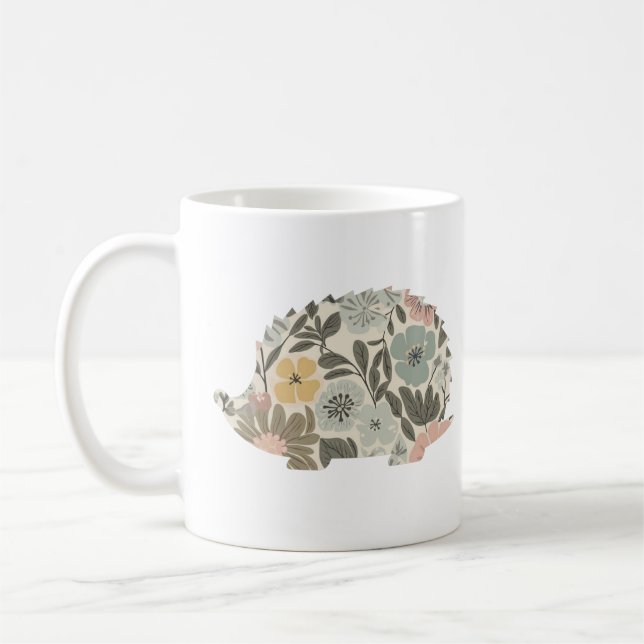 Taza De Café Erizo Floral Boho (Izquierda)