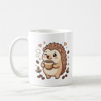 Taza de café erizo Kawaii