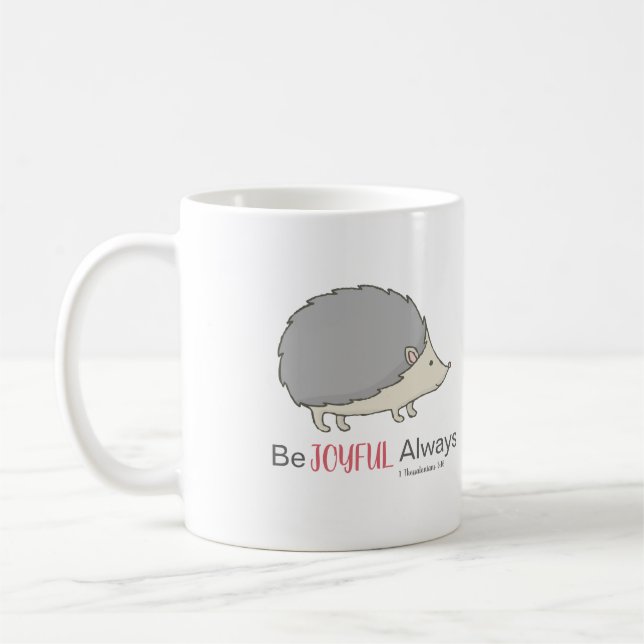 Taza De Café Erizo Rosa Siempre Alegre (Izquierda)