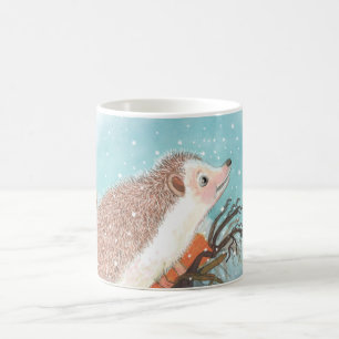 Taza De Café Erizo y primeros copos de nieve