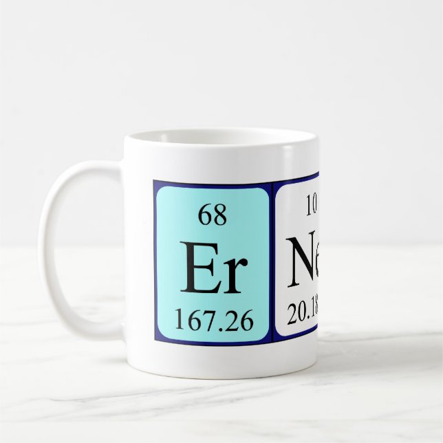 Taza De Café Ernest periódica table name mug (Izquierda)
